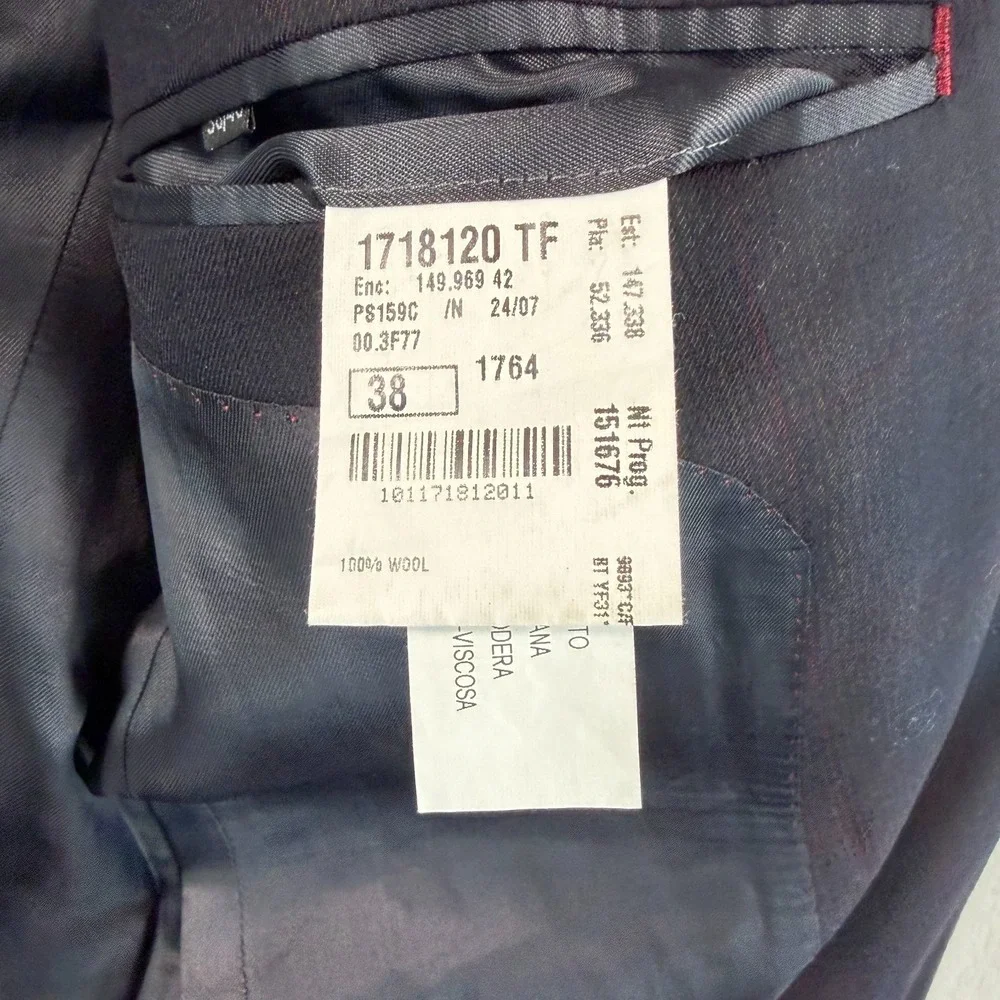 Paul Smith Sports Coat Blazer Jacket 38 Navy Multi Plaid Wool Designer $1295‎